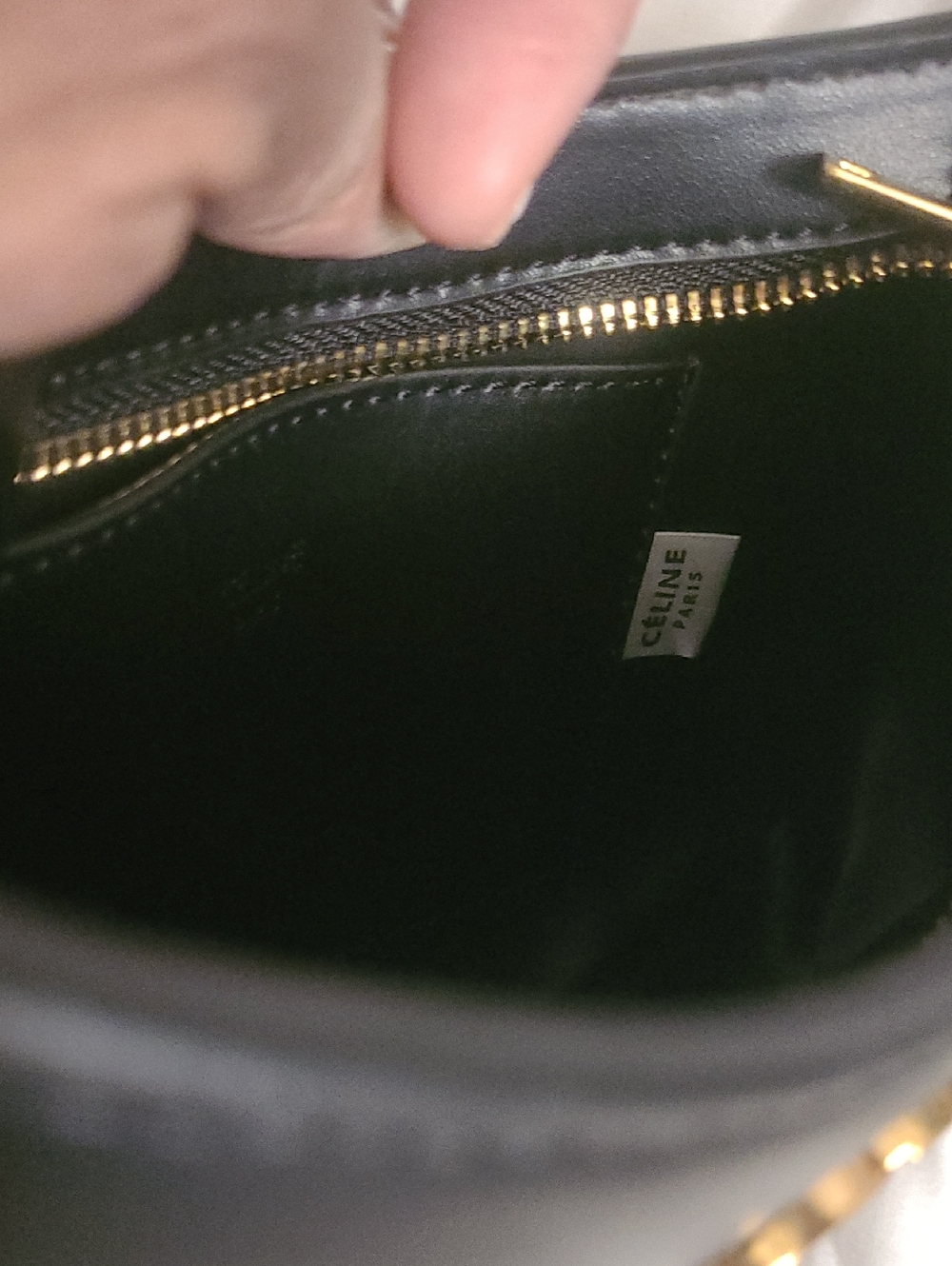 Celine Black Shoulder Bag with Gold Triomphe Accent - Picture 6 of 7
